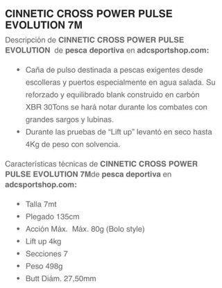 Caña Cinnetic Cross Power Pulse Evolution 7M