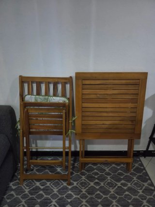 Mesa y Silla Plegable Madera