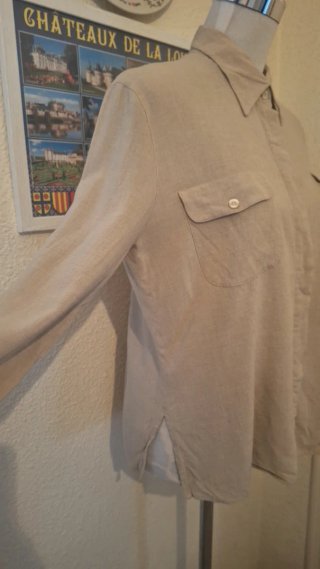 Camisa Burberrys Beige Manga Larga