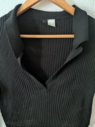 Camiseta H&M Negra Manga Larga Talla L