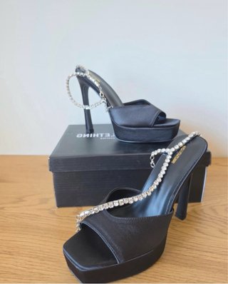 Sandalias Plataforma Tacón Alto Brillantes