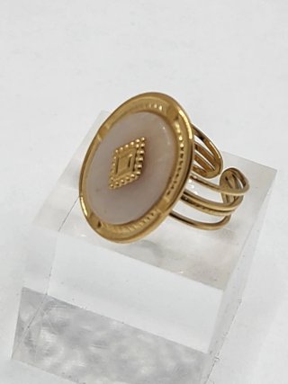 Anillo Acero Quirúrgico Baño Oro Ajustable