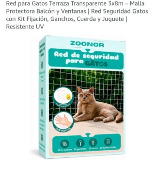 Red Seguridad Gatos Terraza Balcón Ventanas 3x8m