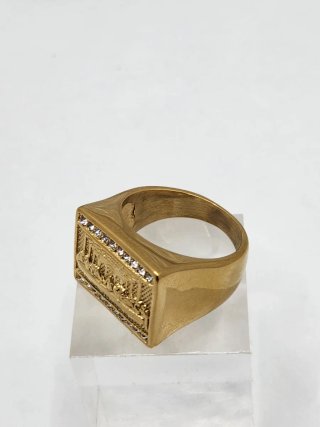 Anillo Última Cena Acero Quirúrgico Chapado Oro