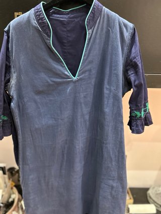 Vestido Azul-Verde - Cloche-Estilo Andaluz-S/M/L