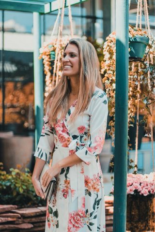 Vestido largo estampado floral boho