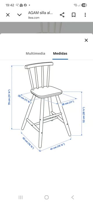 Silla infantil madera blanca Ikea