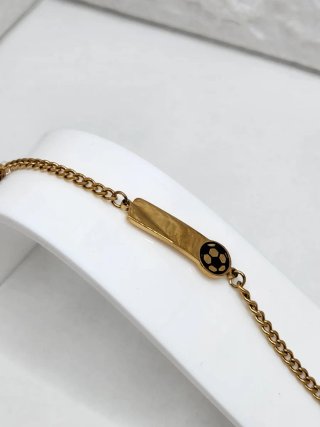Esclava acero quirúrgico chapado oro
