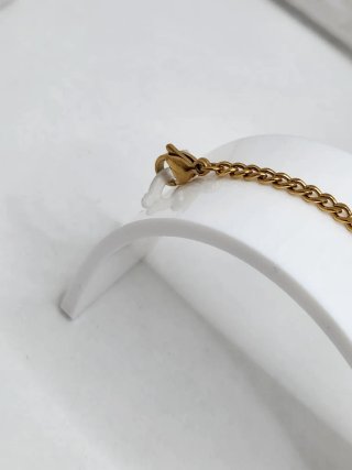 Esclava acero quirúrgico chapado oro