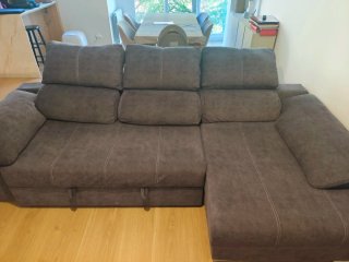 Sofá Chaiselongue Gris Tela