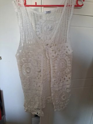 Blazer crochet blanco Tese talla única