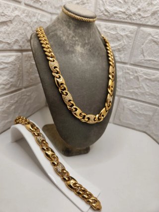 Conjunto Acero Quirúrgico Chapado Oro