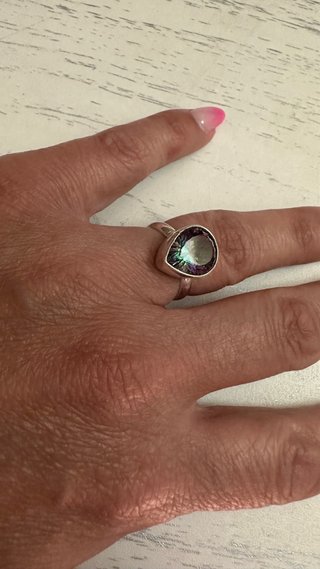 Anillo Topacio Arcoíris Plata
