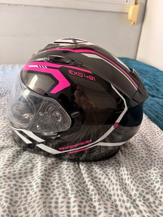 Casco Moto Scorpion Exo 491 Negro/Rosa