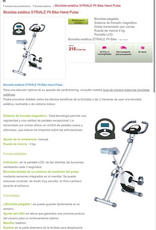 Bicicleta Estática Plegable