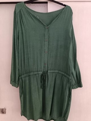 Vestido verde boho chic talla única