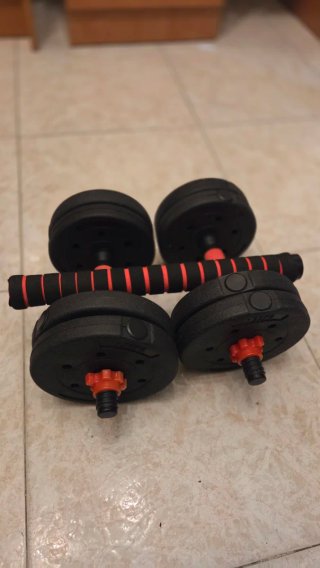 Set Mancuernas 5Kg + Barra