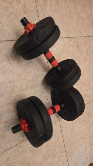Set Mancuernas 5Kg + Barra