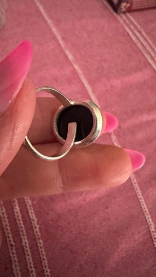 Anillo Plata Turmalina Negra Ovalada