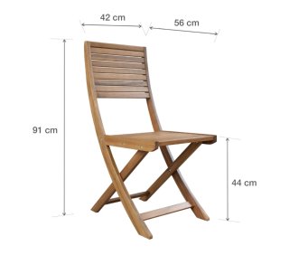 2 Sillas Plegables Madera Jardín Terraza