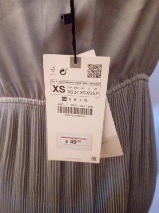Vestido largo Zara gris talla XS