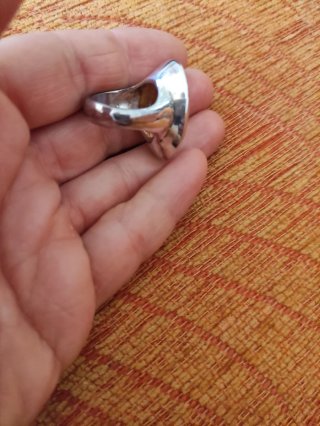 Anillo Plata con Piedra Azul Ovalada