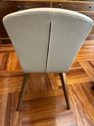 Silla Comedor blancas Piel Sintética Madera