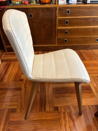 Silla Comedor blancas Piel Sintética Madera