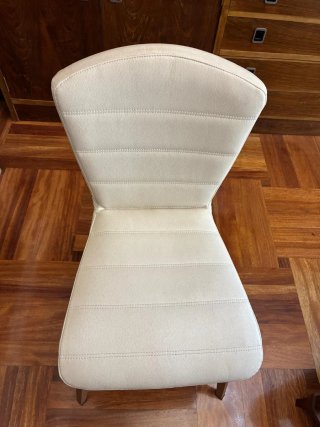 Silla Comedor blancas Piel Sintética Madera