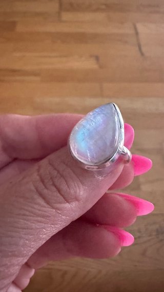 Anillo Piedra Luna Plata