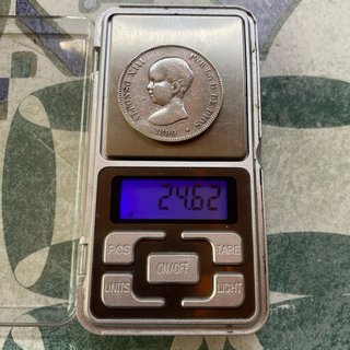 Moneda Plata 5 Pesetas Duro España 1890 Limpiada