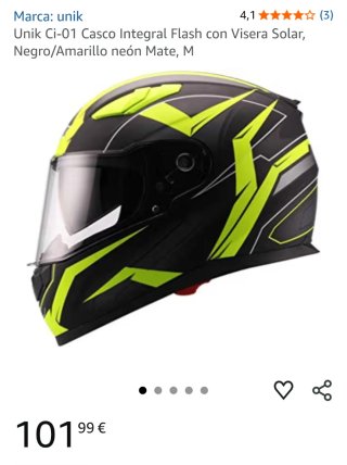 Casco Moto Unik Negro y Amarillo