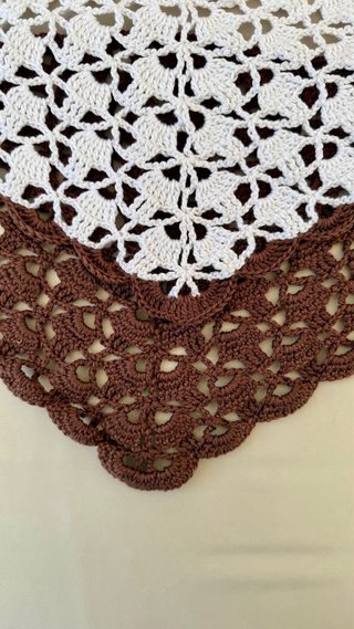 Bandana uncinetto cotone bianco e marrone