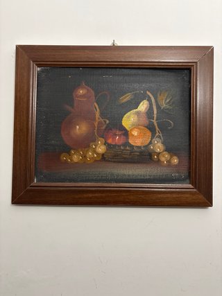 Quadro natura con cornice in legno dipinto su tela