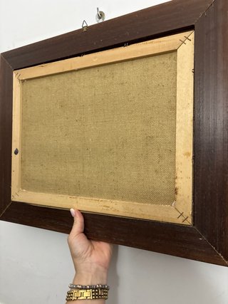 Quadro natura con cornice in legno dipinto su tela