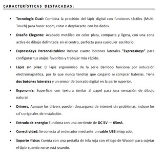 Tableta Gráfica Wacom Bamboo Fun Pen & Touch (CTH-