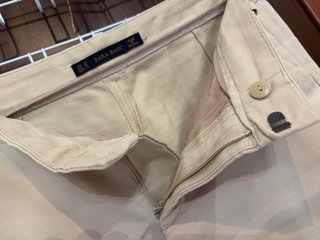 Pantalones Zara Beige Talla 34 Mujer