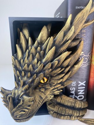 Figura Dragón Impresa 3D Dorada