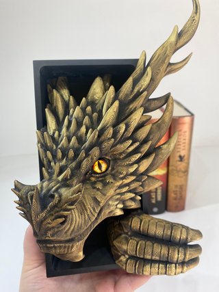 Figura Dragón Impresa 3D Dorada