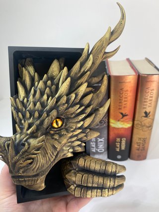 Figura Dragón Impresa 3D Dorada