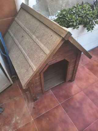Caseta Perro Exterior Madera Mediana