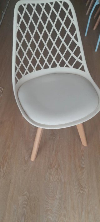 4 Sillas Comedor Beige y Marrón
