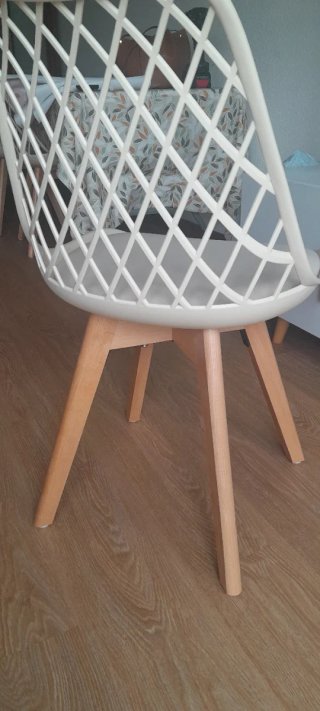 4 Sillas Comedor Beige y Marrón