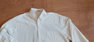 Camisa Mango Blanca Algodón Talla L