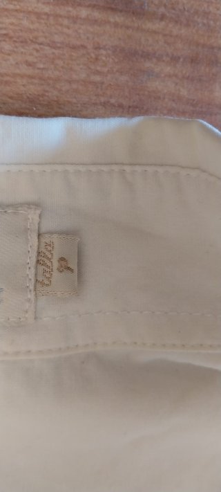 Camisa Mango Blanca Algodón Talla L
