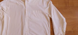 Camisa Mango Blanca Algodón Talla L