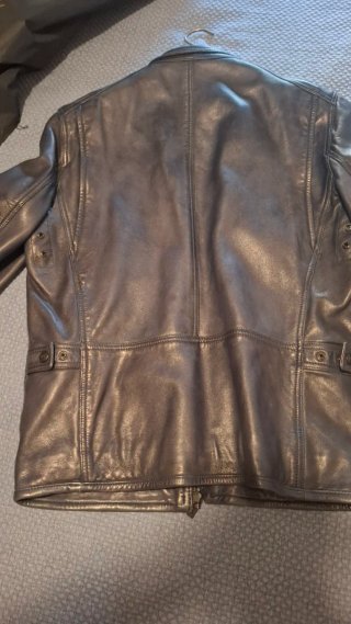 Chaqueta Piel Massimo Dutti Azul Marino