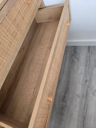 Pareja cómodas Ratan y Madera efecto natural