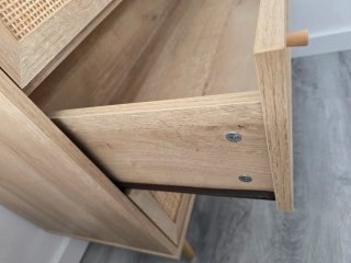 Pareja cómodas Ratan y Madera efecto natural