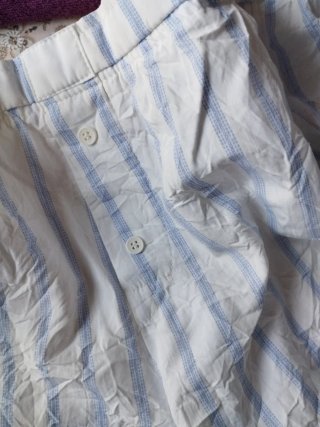 Pantalón fluido rayas azules y blancas